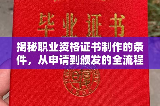 壶关揭秘职业资格证书制作的条件，从申请到颁发的全流程解析